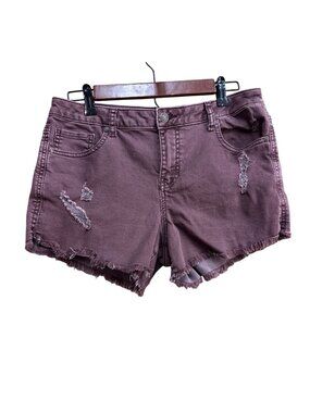 Altrd State Distressed Purple Denim Shorts Size 30 Raw Hem
